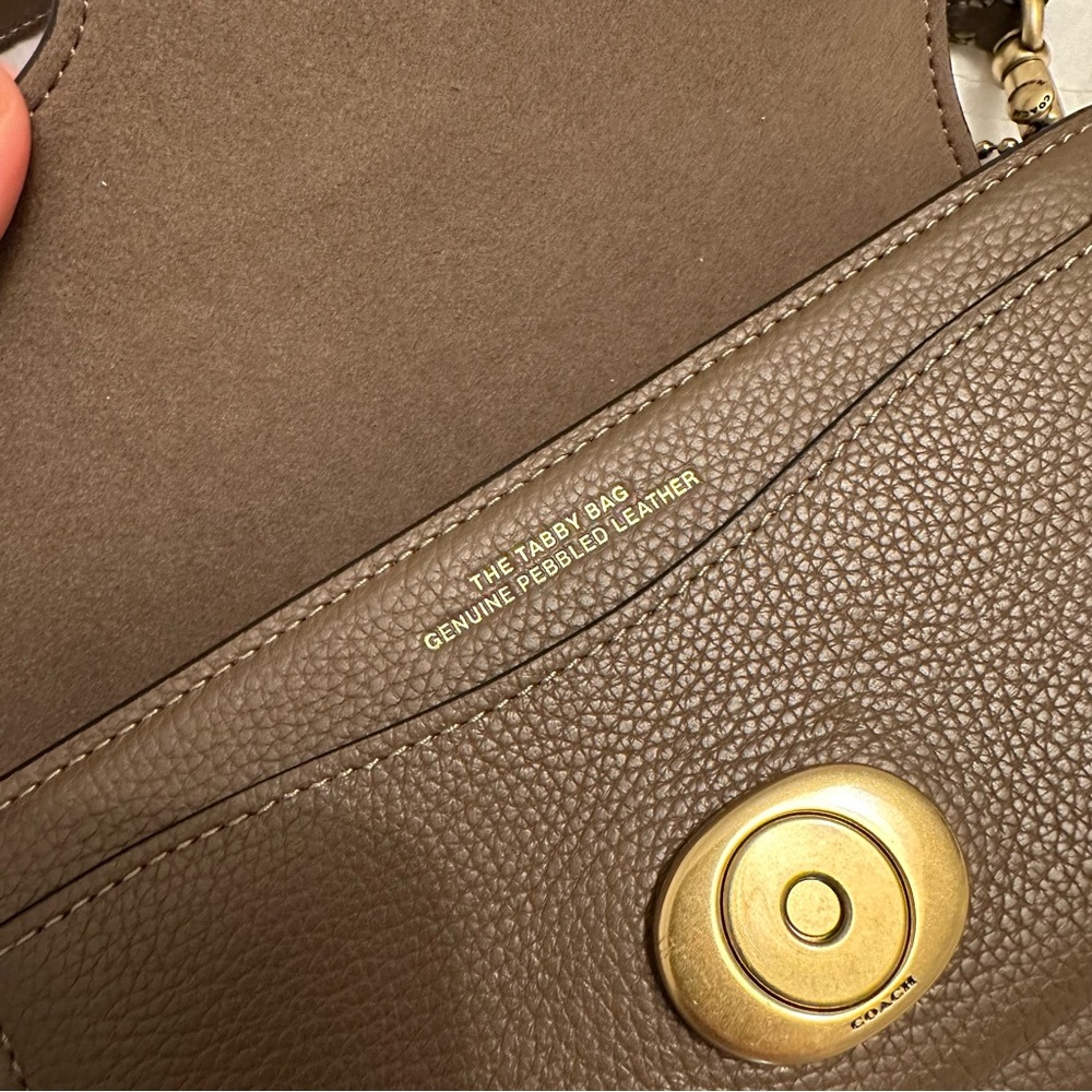Coach Tabby Shoulder Bag 20 - Brass/Dark Stone ✨ - Picture 6 of 10